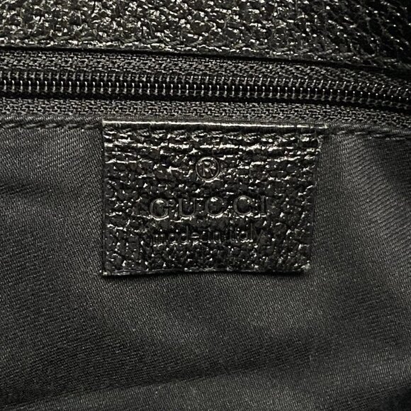 Auth GUCCI - 131329 Black Jacquard Leather Handbag - Picture 13 of 15